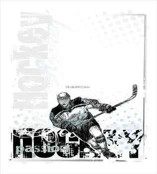Hokej Perinu Set Professional Goaltender v Náčrte Umenie, Štýl, o Grunge Športové Zázemie s Bodkami Dekoratívne 2 Ks Obrázok 2