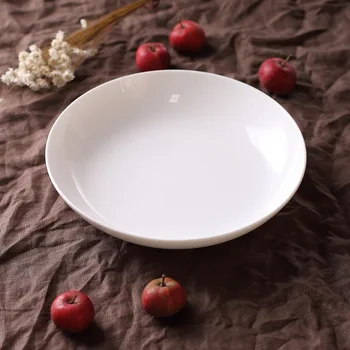 Japonský štýl tvorivé jednoduché čisto biele kosti čína tanier tanier okrúhly Čínskych domácností stolový a kuchynský riad misky ryže doska
