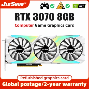 JIESHUO Nové Grafické Karty RTX3070 8GB, NVIDIA GPU 12Pin GDDR6 256bit rozhranie HDMI*1 DP*3 PCI-E 4.0 x16 rtx3070 8gb Herné grafická karta