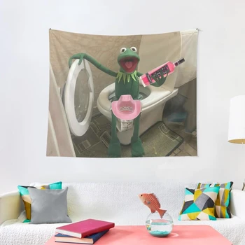 Kermit Strany S Ružovými Whitney Stene Visí Gobelín Vtipné Karikatúry Gobelín pre Spálne, Obývacia Izba Dekor Pozadie