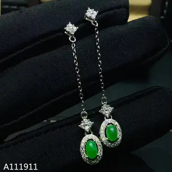 KJJEAXCMY jemné šperky 925 sterling silver vykladané Prírodné Emerald módne dámske náušnice podpora detekcie populárne