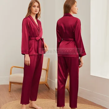 Klope Sleepwear Pyžamo Pour S Nohavice Satin Femme Nightgown Domáce Oblečenie Letné tvaru 2KS PJS Nastaviť Ženy Oblečenie