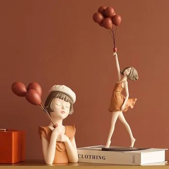 Kreatívne nech sen lietať dievča série obývacia izba stolové dekorácie, domáce dekorácie balón dievča živice remesiel skladovanie ornament