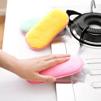 Kuchynské potreby dishcloth oil-free vlákniny riady so uterák riady so handričkou hubky obojstranné hrniec na umývanie štetca descaling Obrázok 2