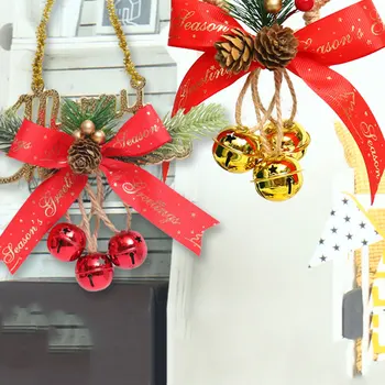 Lesklé Visí Garland Zvony Vianočné Dekorácie, Ozdoby na Vianočný Strom Jingle Bells s Lukom DIY Dvere Veniec Dekoroch 2023 Novinka