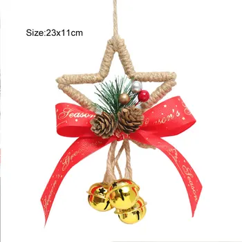 Lesklé Visí Garland Zvony Vianočné Dekorácie, Ozdoby na Vianočný Strom Jingle Bells s Lukom DIY Dvere Veniec Dekoroch 2023 Novinka Obrázok 2