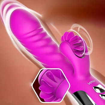 Leten Sexuálne Hračky Duálny Vibračné G-Spot Vibrátor, Dildo Koľajových Lízanie Jazyk Masér Kúrenie Klitoris Vibrátor Sexuálne Hračky pre Ženy