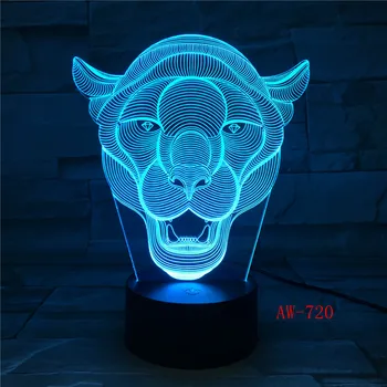 Lev Nočné Svetlo 7 Farieb Mení Zviera LED Nočné Osvetlenie 3D LED Stôl, stolná Lampa pre Deti, Priateľov, Dekorácie, Darčekové AW-720