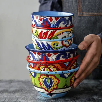 LingAo Ručne maľované tvorivé riad keramické ryža, rezance misy veľkoobchod