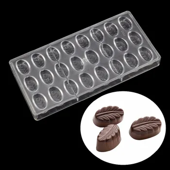 Listový tvar Polykarbonátu čokoláda formy Fongant Cukrovinky pečivo Cake zdobenie nástroje Ľahký DIY kuchyňa dekorácie nástroj