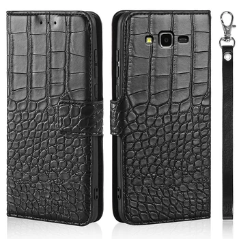 Luxusné Flip puzdro pre Samsung Galaxy J7 2015 J700 J700F SM-J700F J7008 J700M J700H Kryt Krokodíla Textúry Kože Knihy Dizajn Obrázok 2