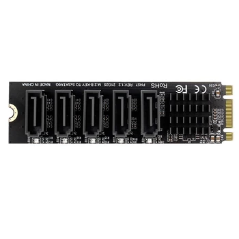 M. 2 NGFF B-Key Sata Na SATA 3 5 Port Rozširujúca Karta 6Gbps Rozširujúca Karta JMB585 Chipset Support SSD A HDD