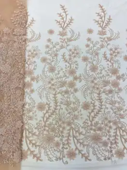 Madison 3D Kvet Žien Textilné Šijací Materiál 5 Metrov 2022 Vysokej Kvality Flitrami Výšivky Afriky Čipky Textílie Pre Svadobné Obrázok 2
