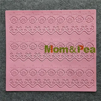 Mama&Pea GX227 Kvet Čipky Pad Formy Cake Decoration Fondant Tortu 3D Formy potravinársky Silikón Plesne