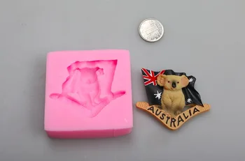 Mini cartoon Austrálsky koala tvar Fondant tortu formy potravinársky Silikónové formy DIY chocolate cake zdobenie nástroje Obrázok 2