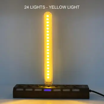 Mini LED Nočné Svetlo Prenosné 24LED USB Lampa stolná Lampa Notebook PC Dynamic Power Adaptér, Spálňa Osvetlenie Trvalé Svetlo