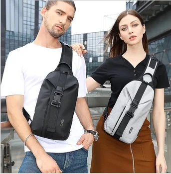 Muži móda bežné hrudníka taška cez USB messenger taška nepremokavé Cut-odolné tkaniny športové crossbody taška taška cez rameno