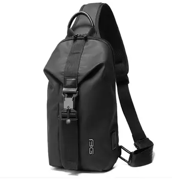 Muži móda bežné hrudníka taška cez USB messenger taška nepremokavé Cut-odolné tkaniny športové crossbody taška taška cez rameno Obrázok 2