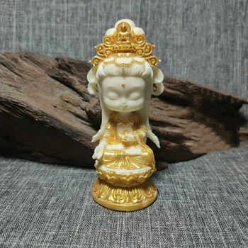 Móda Guanyin Bódhisattva-kreslených verziu Miniatúrne dekoratívny model sochy Budhu，Moderného umenia Domáce dekorácie socha