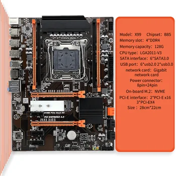 Na X99-Turbo v1 Luxusná Veľká Doska podporuje celý rad Intel LGA2011-v3 so štyrmi DDR4 M. 2 NVME jednej dosky Obrázok 2