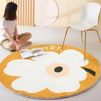 NEWHigh Kvality Spálňa posteli šatňa kolo rohože pribrala malý kvet, okrúhly koberec