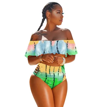 Nové dámske Bikini Set uzáver Rovný Krk Pláži Top Sexy Plavky, Nohavičky 2-dielna Sada Surfovanie Bežné Oblečenie pre Ženy Obrázok 2