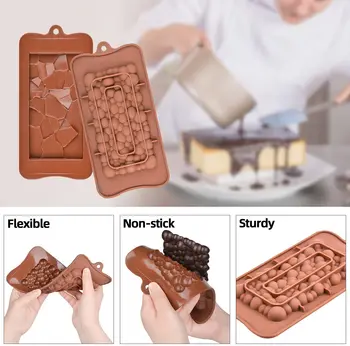 Nové Silikónové Čokoládu Formy Obdĺžnik rozpadne Čokoláda Formy Candy Maker Zásobník Vosk Roztopia Pečenie Forma na Tortu Dekorácie Obrázok 2