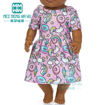 Oblečenie pre bábiku fit 43 cm baby new born bábiku módne Rainbow, šaty, princezná šaty Obrázok 2