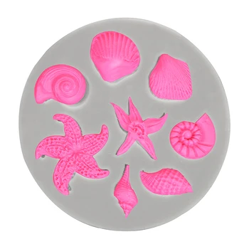 Ocean Biologické Conch mušľami Silikónové Formy DIY Fondant Cake Zdobenie Nástroje Čokoládová Torta Puding Formy na Pečenie Nástroj