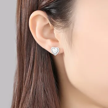 PAG & MAG S925 čistého striebra, láska k uchu, kórejský doska, láska, kameň v uchu Obrázok 2