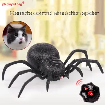 PB Hravé Taška Elektrické infračervené diaľkové ovládanie simulácie pavúka s červenými očami detí ľsťou hračka Halloween darček VG19