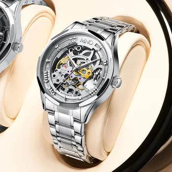 Populárne pánske automatické mechanické hodinky módnej značky nepremokavé nehrdzavejúcej ocele kapela pánske Hodinky Reloj Hombre