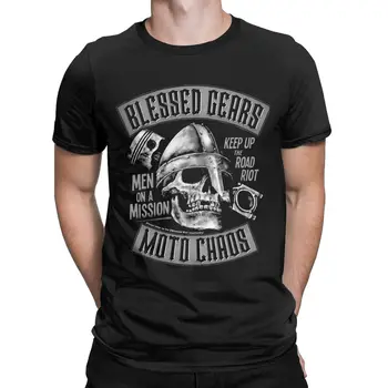 Požehnaný Gears moto chaos Valhalla pánske Tričká na Voľný čas Tee Tričko Krátky Rukáv Crewneck-T-Shirt Čistej Bavlny Klasické Oblečenie