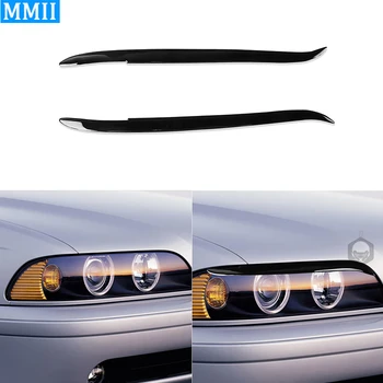 Pre BMW 5Series E39 1995 1996 1997 1998 1999 2000 2001 2002 2003 Piano Black Carbon Fiber Lampa Obočie Kryt Svetlometu Nálepky