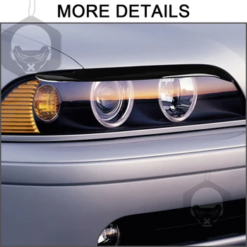 Pre BMW 5Series E39 1995 1996 1997 1998 1999 2000 2001 2002 2003 Piano Black Carbon Fiber Lampa Obočie Kryt Svetlometu Nálepky Obrázok 2