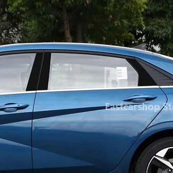 Pre Hyundai Elantra CN7 2020 2021 2022 Auto Strednom Stĺpci PC Okno Trim B C Pilier Black Carbon Fiber Pásy Nálepky Príslušenstvo Obrázok 2