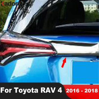Pre Toyota RAV4 RAV 4 2016 2017 2018 Chrome Zadné Dvere Veka batožinového priestoru Kryt Výbava Chvost zadných dverí Tvarovanie Pásu Auto Vonkajšie Príslušenstvo