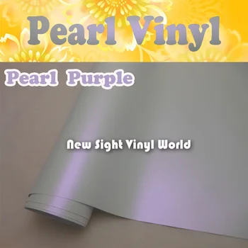 Premium Satén Fialová Pearl Vinyl Car Wrap Matné Fialová Pearl Fólia Air Free Bubble Vozidla Zábaly Veľkosť:1.52*20M/Roll (5 ft x 65ft)