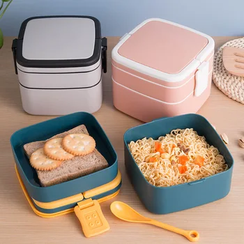 Prenosné Lunch Box Pre Deti, Školy, Mikrovlnná Plastové Bento Box S Hnuteľným Oddelení Šalát, Ovocie Potraviny Kontajner Box