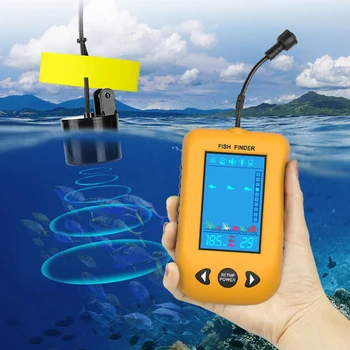 Prenosné Ryby Finder Ručné Káblové Ryby Hĺbka Finder Kajak Loď Fishfinder s Ultrazvukové Snímače Pre Vonkajšie Rybolov Obrázok 2