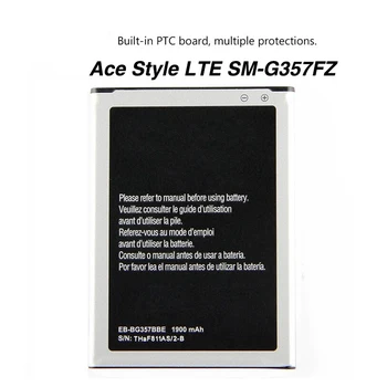 Pôvodné EB-BG357BBE Batéria Pre Samsung Ace 4 GALAXY Ace Štýl LTE SM-G357FZ G357 s NFC 1900mAh