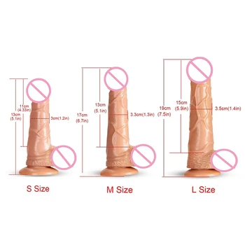 Realistické Dildo s Silný Sací CupRealistic Penis sexuálnu Hračku, Flexibilné G-spot Vibrátor pre Ženy Sexuálne Hračky Žena Masturbator Obrázok 2