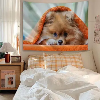 Roztomilý Pomeranian Psov Anime Gobelín Umenie, Sci-Fi Miestnosti Domova Domova Obrázok 2