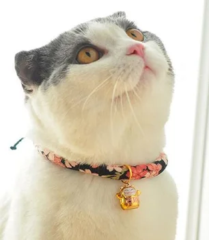 Ručné Mačiatko Mačka Golier S Prispôsobené Pet ID Tag Malé Mačky Japonský Štýl Pet Náhrdelník Obrázok 2