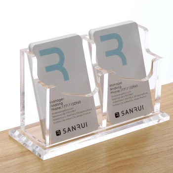 SANRUI Podnikania Držiteľa Karty na Stôl Vertikálne Card priehľadný Akrylový Stojan 1 Tier 2 Vrecku