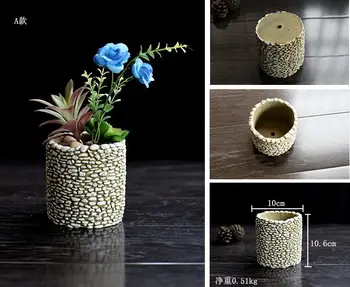 SILIKÓNOVÉ MOLLD cementového kameňa multi-mäso kvetináče ploche hrnce 3D VÁZA formy konkrétne formy cementu kvetináč domáce remeslá zdobiť Obrázok 2