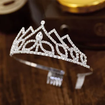 Svadobné drahokamu tiara a korunu svadobná čelenka crystal tiara vlasové doplnky dámske vlasové doplnky princezná dary Obrázok 2
