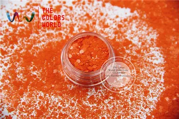 TCH305-H1 Oranžovo-Červenej Farby Zmiešané Hexagon Tvar Rozpúšťadiel, odolný Lesk Flitrami pre nail art gel DIY dekorácie