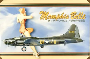 Tin Prihlásiť SIGNCHAT USA Ww2 Vintage Kovové Prihlásiť B 17 Memphis Belle Vintage Bar Krčmy Domov Kovové Plagát na Stenu Art Decor opasok 8x12 Palec