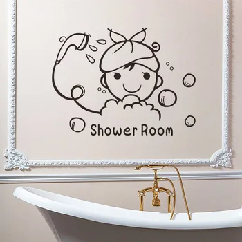 tvorivá láska dieťa sprcha bublina samolepky na stenu pre kúpeľňa posuvné dvere nepremokavé sklo sprcha stenu umenie nástenná maľba Obrázok 2